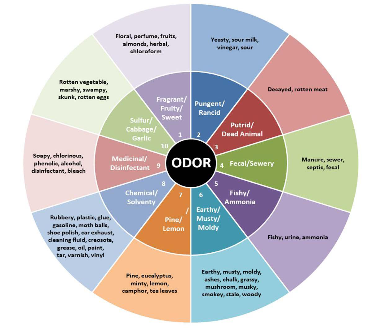 Odor Wheel description graph